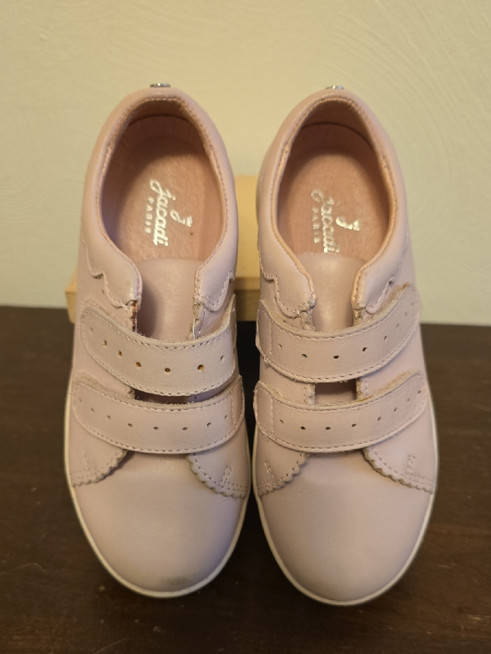 Jacadi Light Pink Leather Velcro Sneakers for Kids